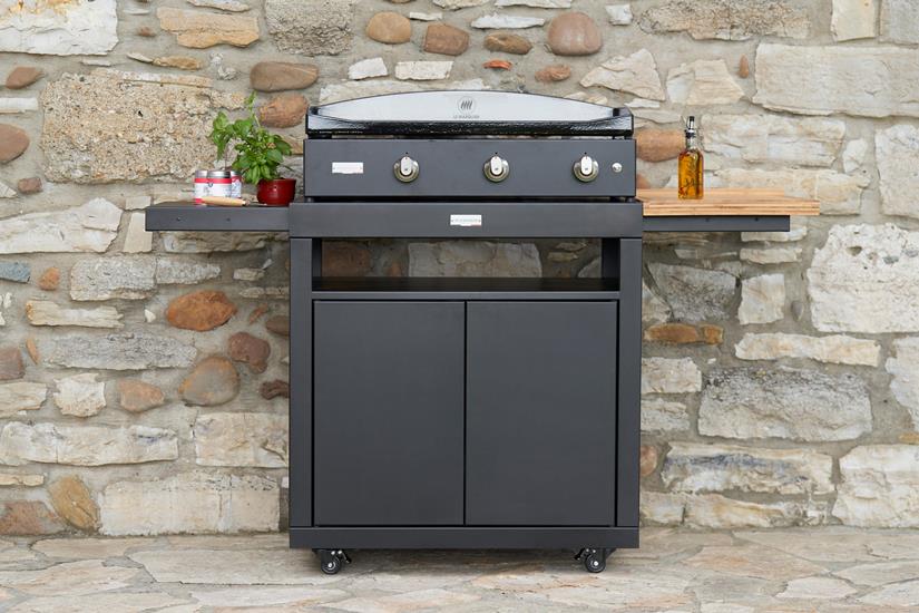 Kitchen cart with shelves, black