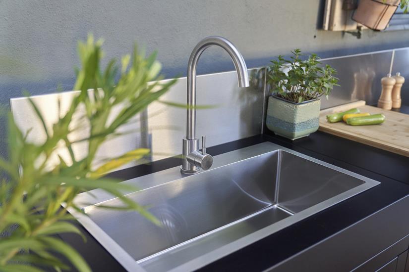 Meuble Avec Evier Integre, 80 X 55 cm Noir