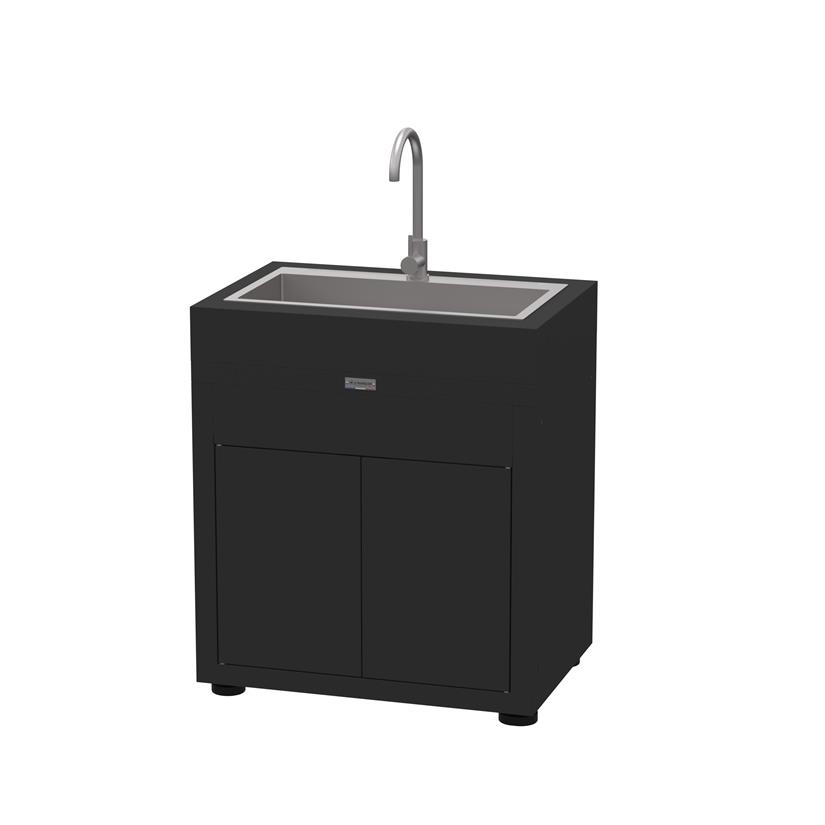 Cabinet With Built-In Sink, 80 x 55 cm Black