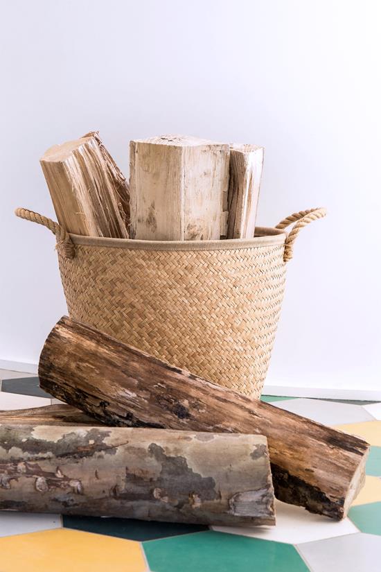 Round Wicker log Basket