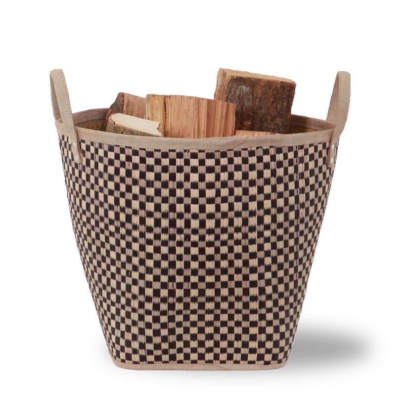 Round Braided Wicker log Basket