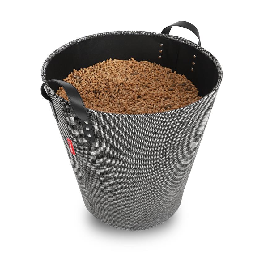 Dama Round Log And Pellet Basket Grey